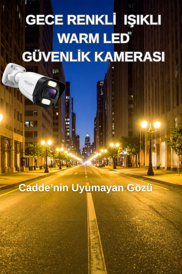 3 Kameralı 5 MP Gece Renkli Yapay Zeka Yüz ve Araç Algılamalı Olay Anı Bildirimli Kuruluma Hazır Kamera Seti