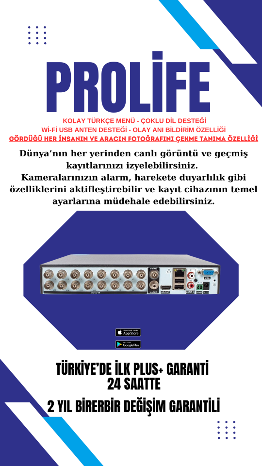 12 Kameralı 5 MP Gece Görüşlü Yapay Zeka Yüz Tanıma ve Araç Algılamalı Olay Anı Bildirimli Güvenlik Kamerası Seti
