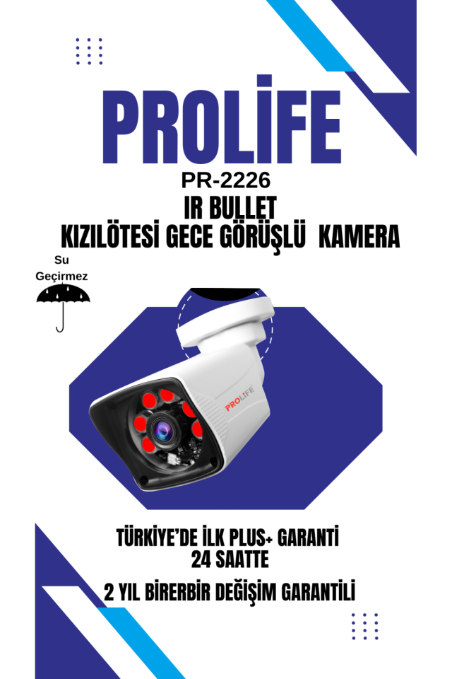 PR2226 5 Mp 6 Atom Led Gece Görüşlü 4IN1 Mod Su Geçirmez Güvenlik Kamerası