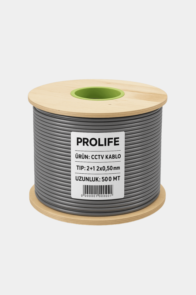 500 Mt. 2+1 CCTV 2x0,50 mm Kaliteli Kesit Kamera Kablosu