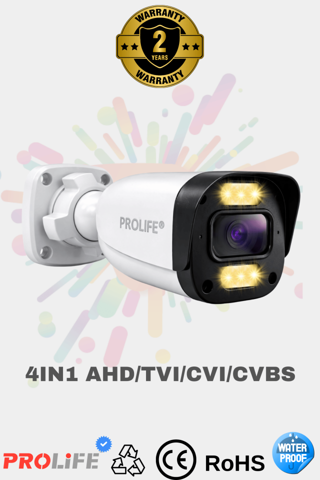 ColorVU Işıklı Gece Renkli Gösteren 5 MP Warm Ledli Profesyonel Güvenlik Kamerası Ultra Garantili