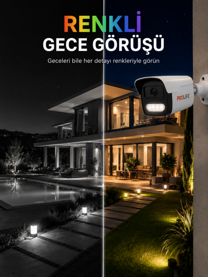 2 Li Sesli Güvenlik Kamerası 5 Mp Gece Renkli Yüz Ve Araç Tanımalı Full Hd Kamera Sistemi