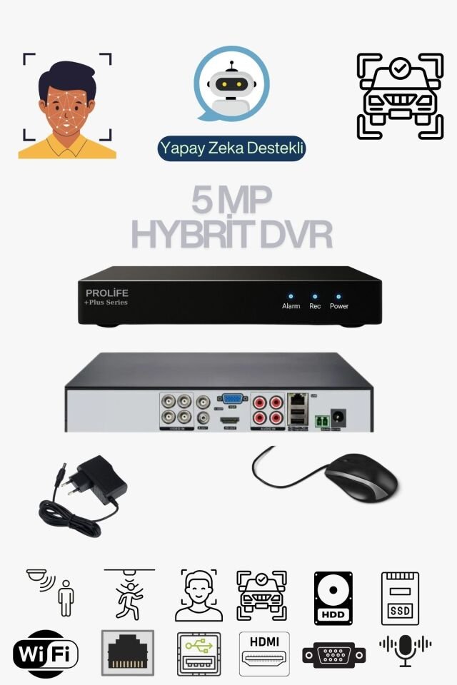 3 Lü Sesli Güvenlik Kamerası 5 Mp Gece Renkli Yüz Ve Araç Tanımalı Full Hd Kamera Sistemi