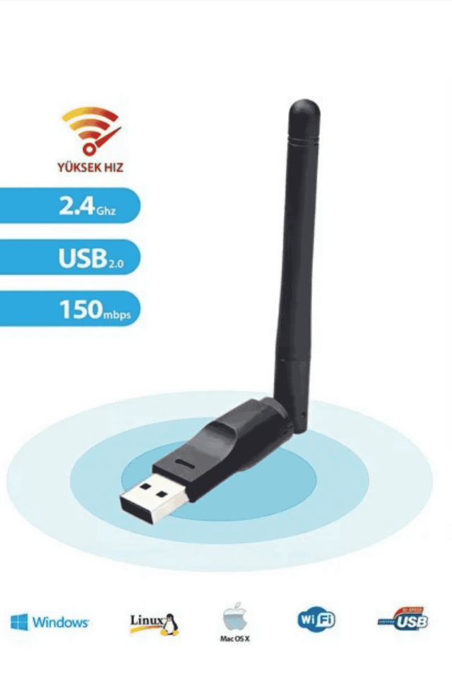 WiFi Anten WiFi Adaptör Kayıt Cihazı İnternete Kablosuz Bağlantı İçin
