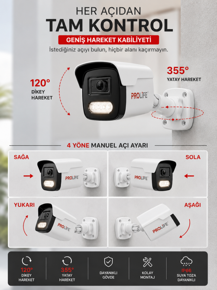 7 Li Sesli Güvenlik Kamerası 5 Mp Gece Renkli Yüz Ve Araç Tanımalı Full Hd Kamera Sistemi